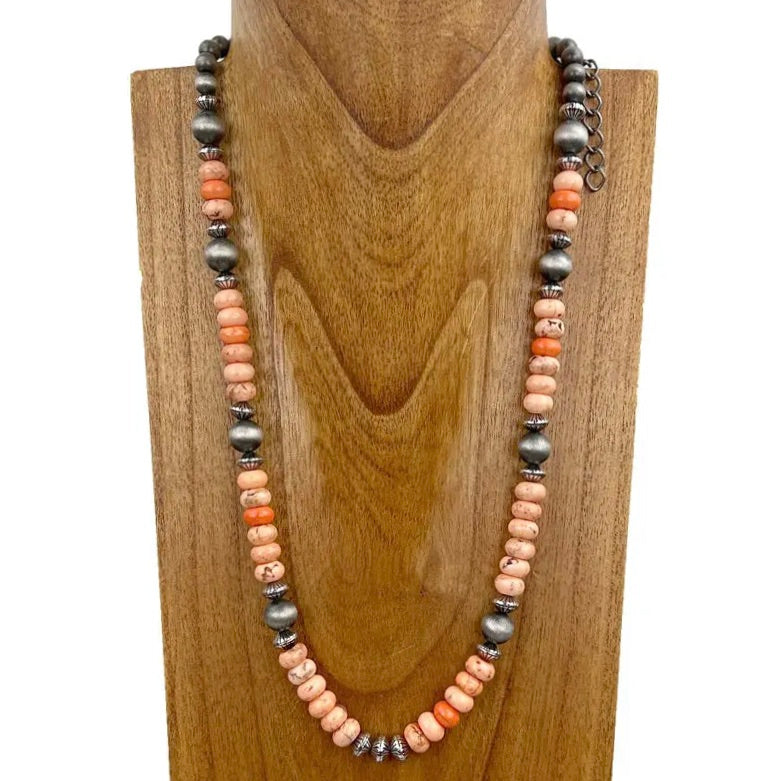 Our Favorite Sunset Silver/Orange Necklace