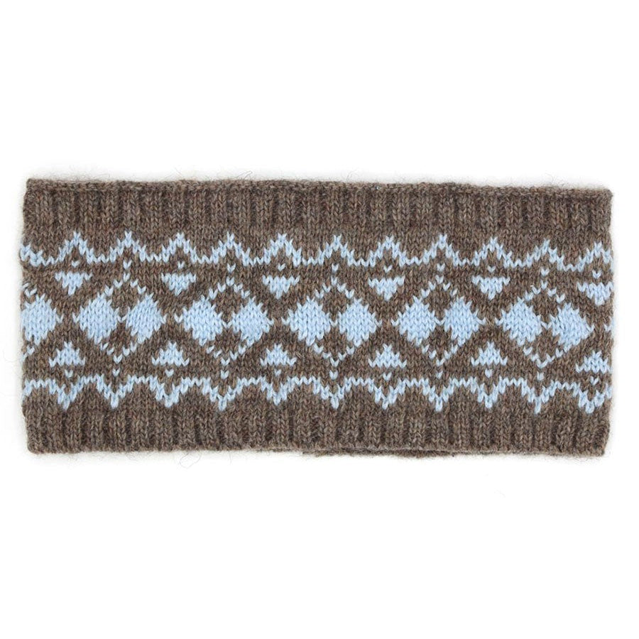 Blizzarding Comfort Knit Headband - Taupe/Blue