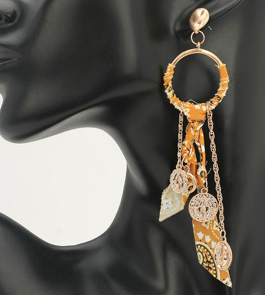 Sunny Day Yellow Bandana Earrings