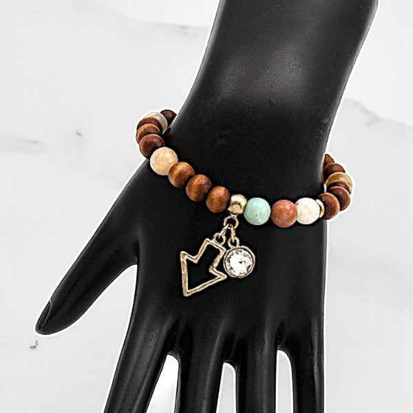 Direction of Rain Arrow Charm Stretch Bracelet