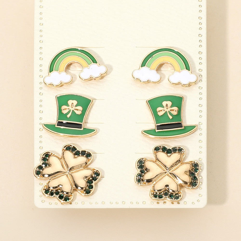 Charm A Leprechaun Stud Earrings Set
