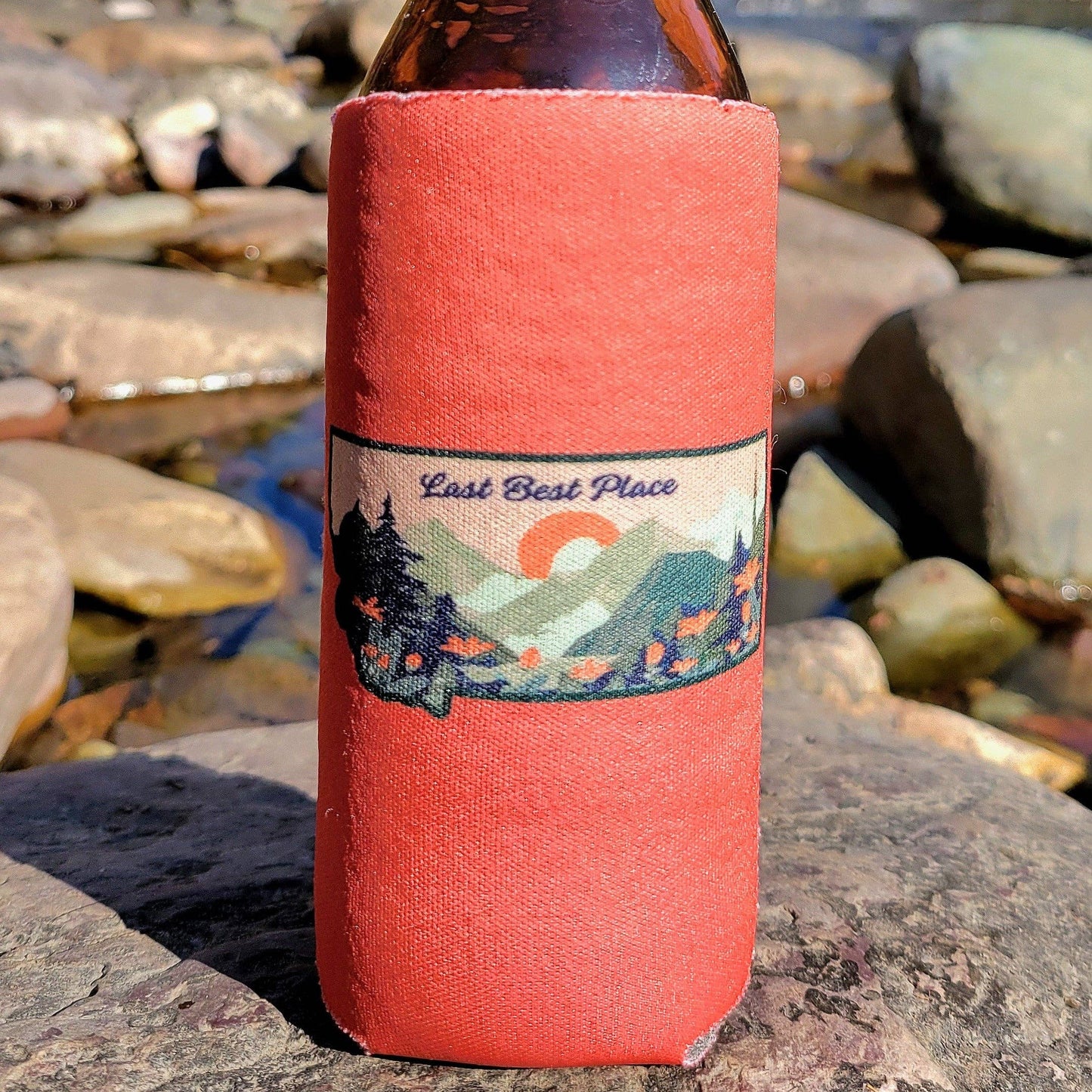 Last Best Place Coral Montana Slim Koozie