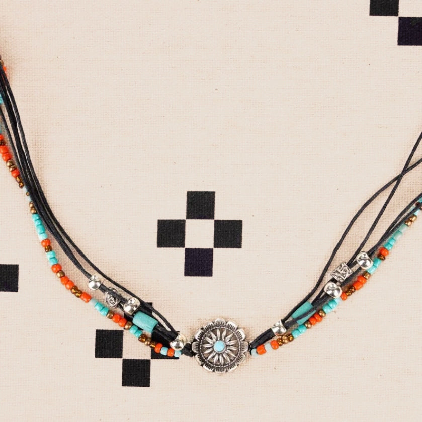 Southwest Morning Concho Multi-Strand Choker Neckalce