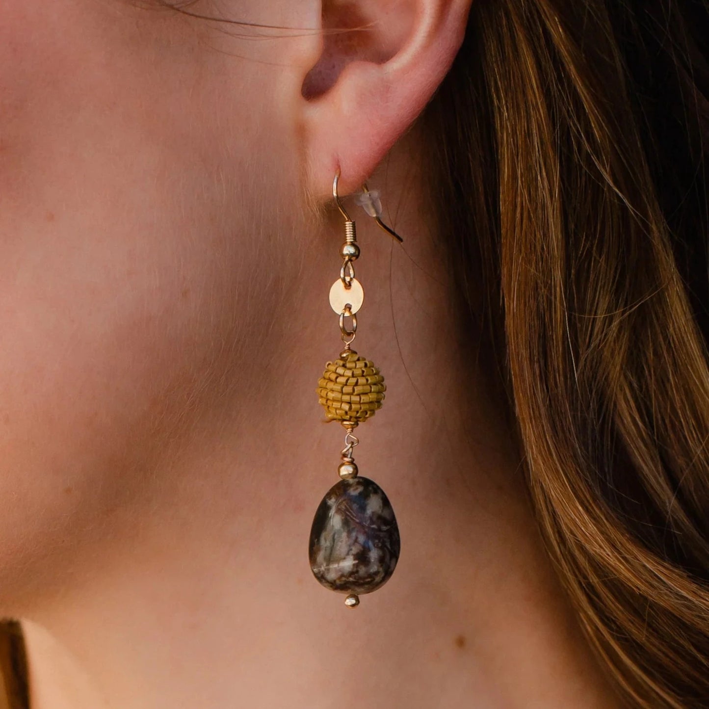 Always Determined Marbled Stone Earrings