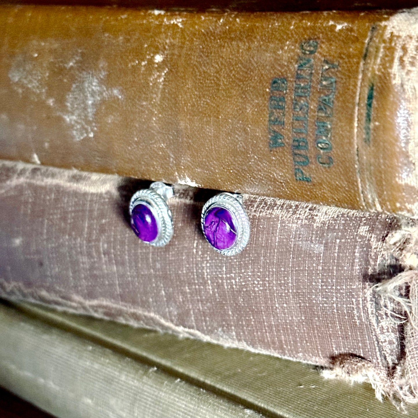 Purple Dahlia Sterling Silver Stud Earrings