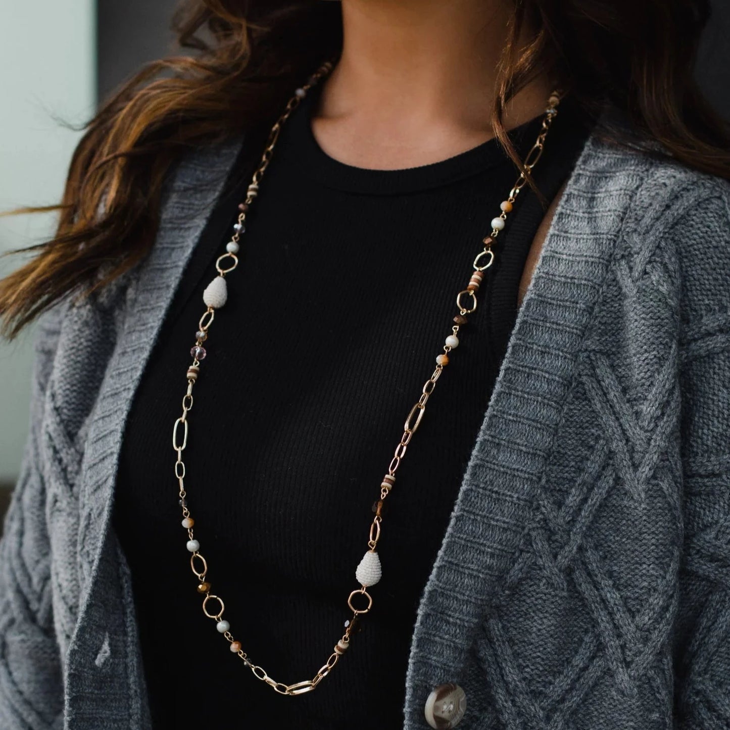 Graceful Desire Beaded Gold Necklace