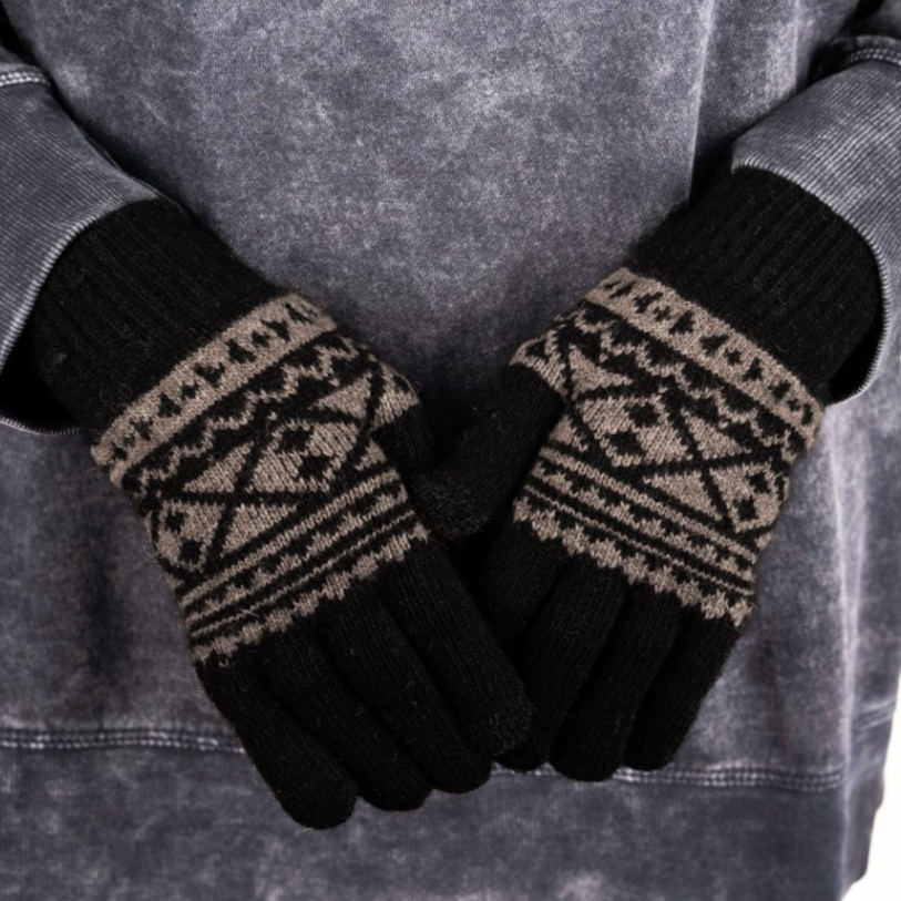 Cabin Chores Smart Touch Gloves - Black/Taupe