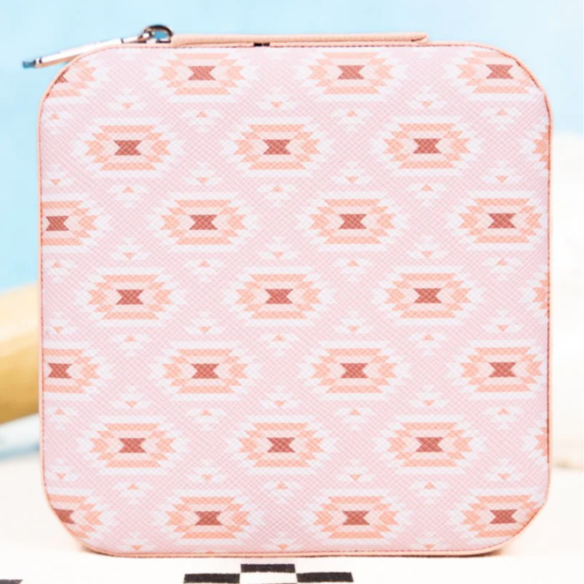 Travelin' Pretty Jewelry Case - Peachy Aztec