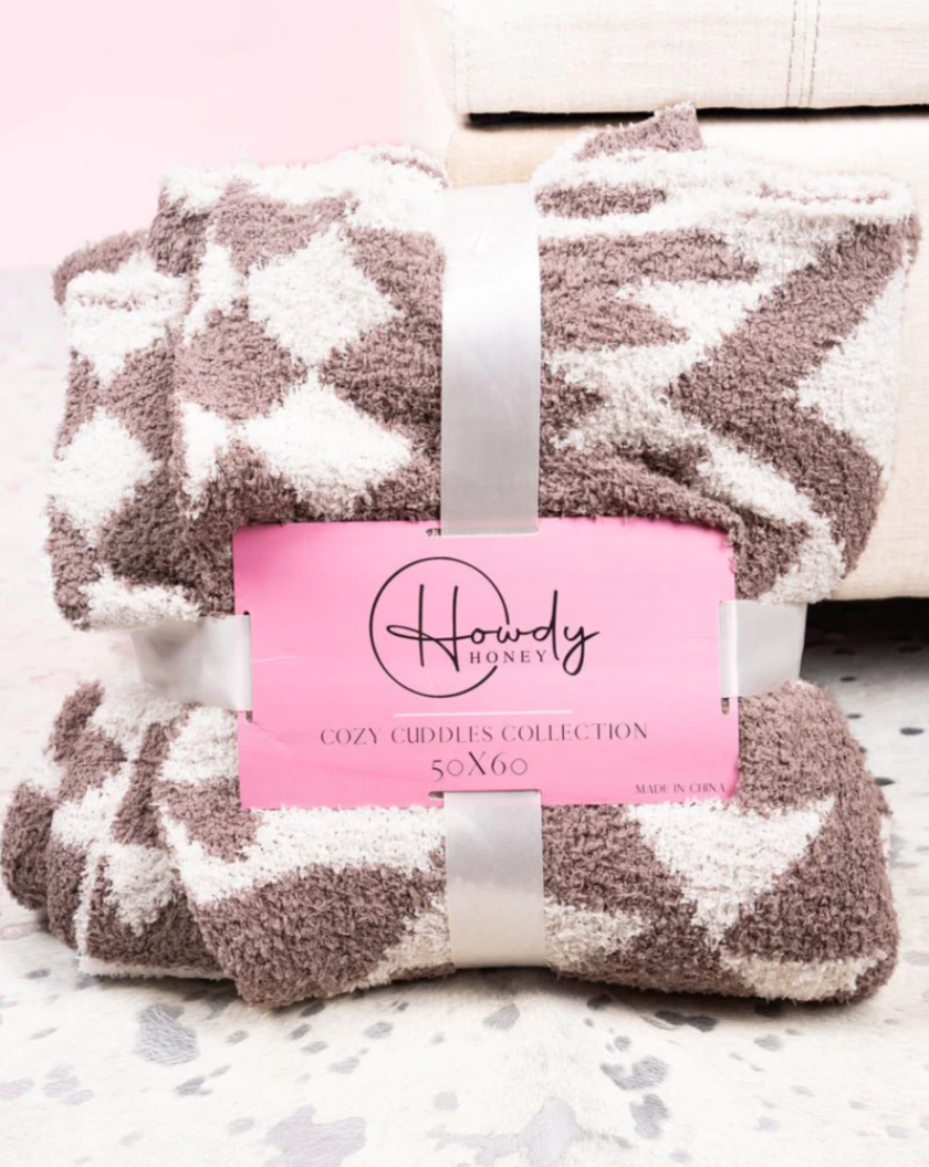 Snuggled Up Aztec Blanket - Greige