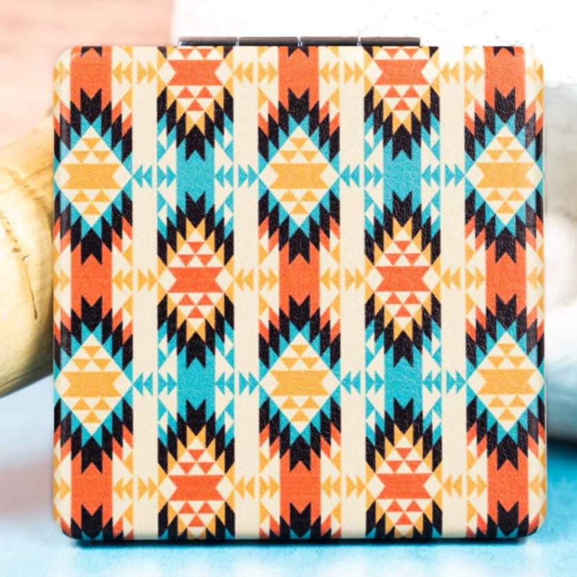 Look At Me Compact Mirror - Sunrise Aztec
