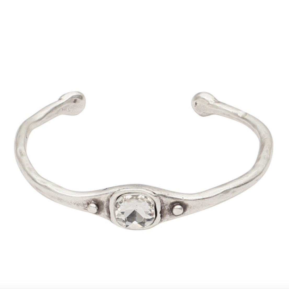 Pewter and Crystal Adjustable Bracelet