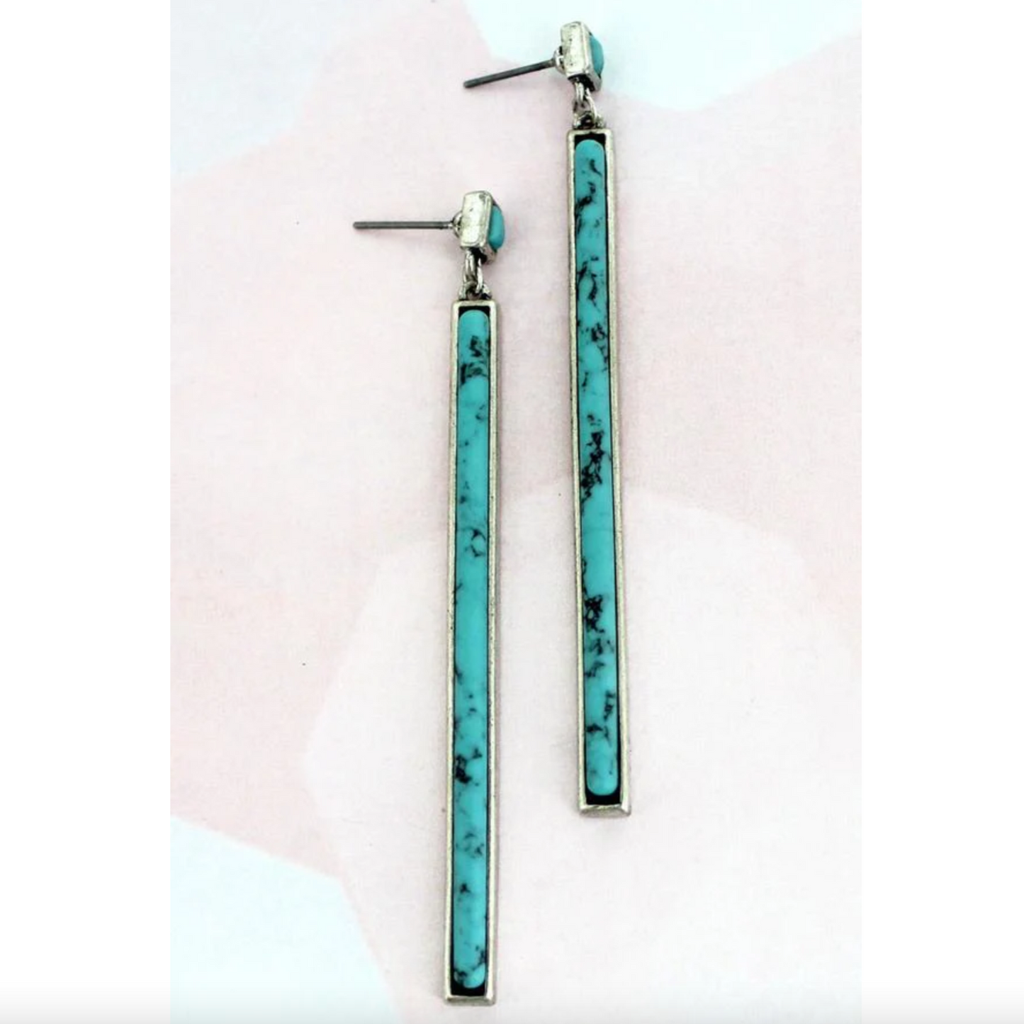 Long Time Away Turquoise Bar Earrings