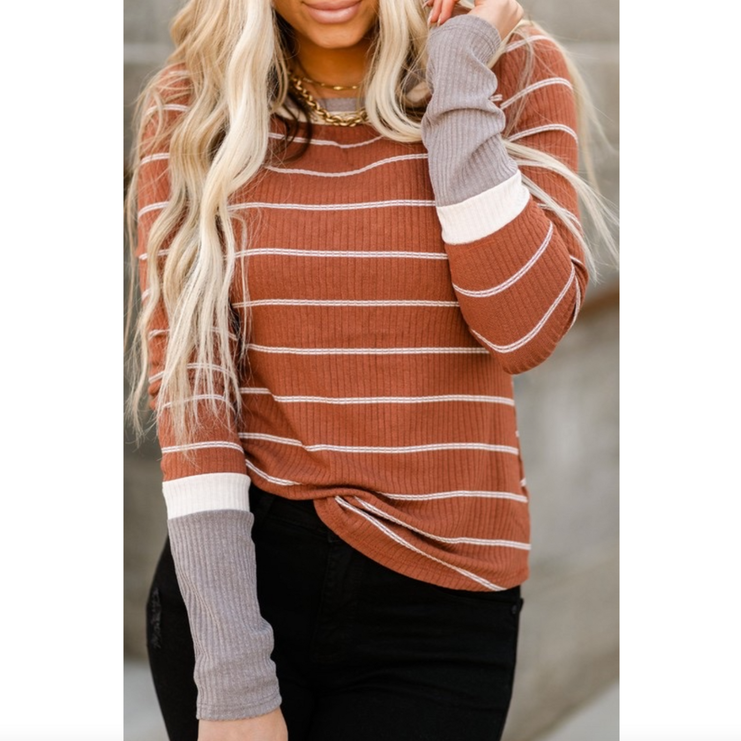 Taste of Paprika Striped Top