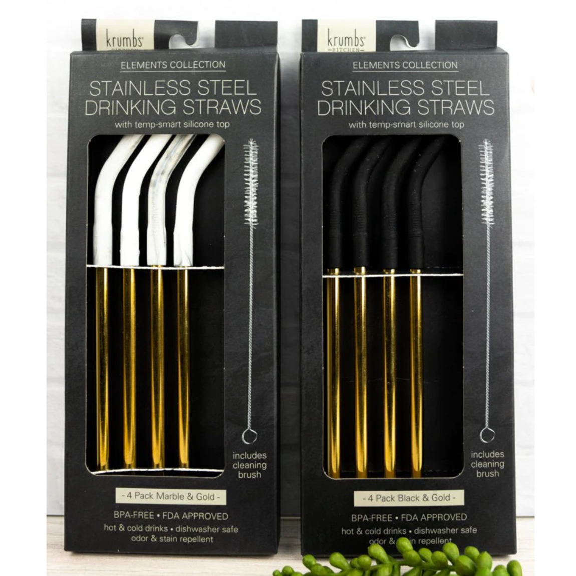 Stainless Steel Drinking Straws - Black