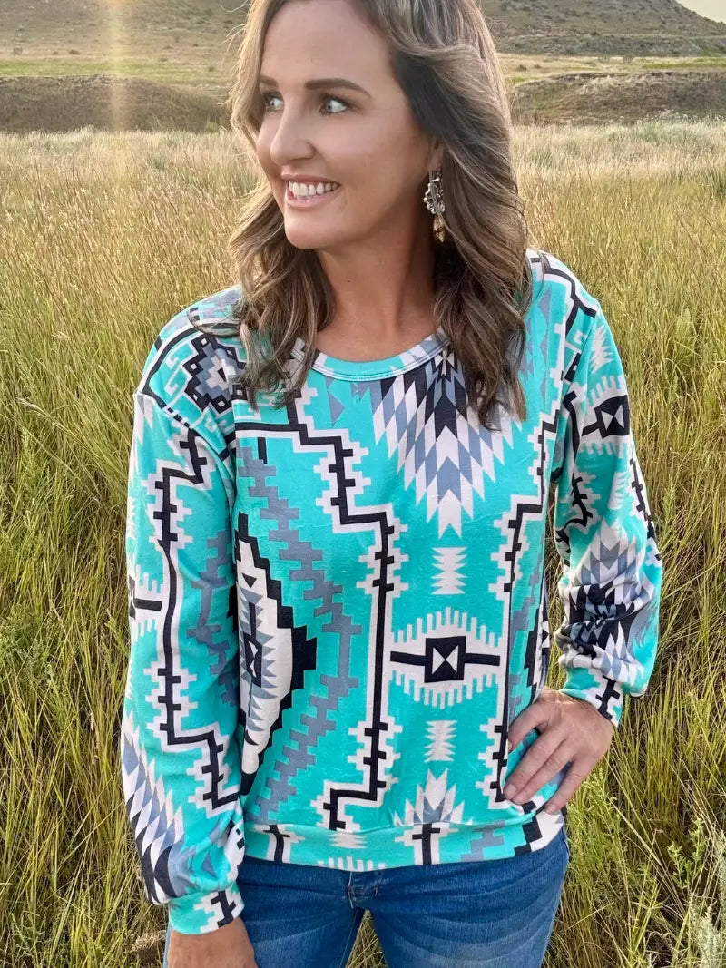 Blue Ridge Aztec Top