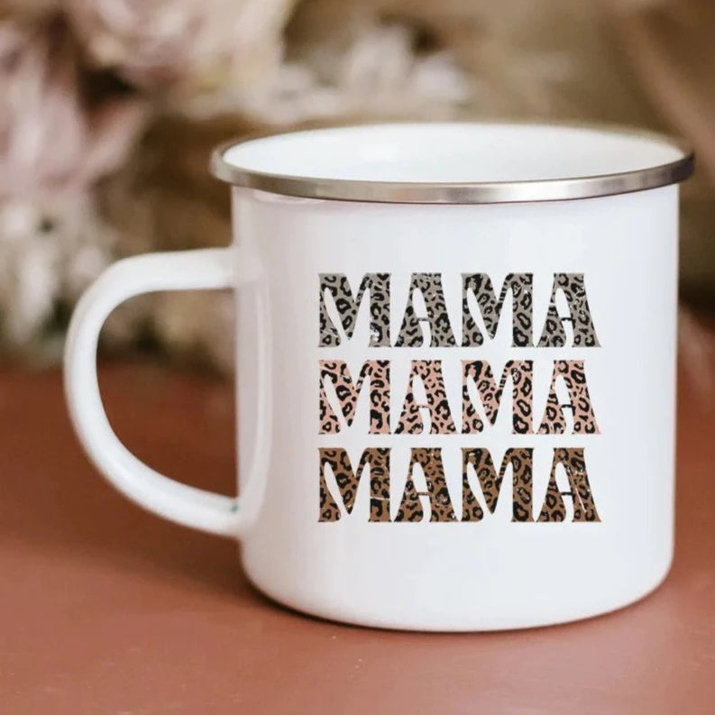 Leopard Print Mama Camp Mug
