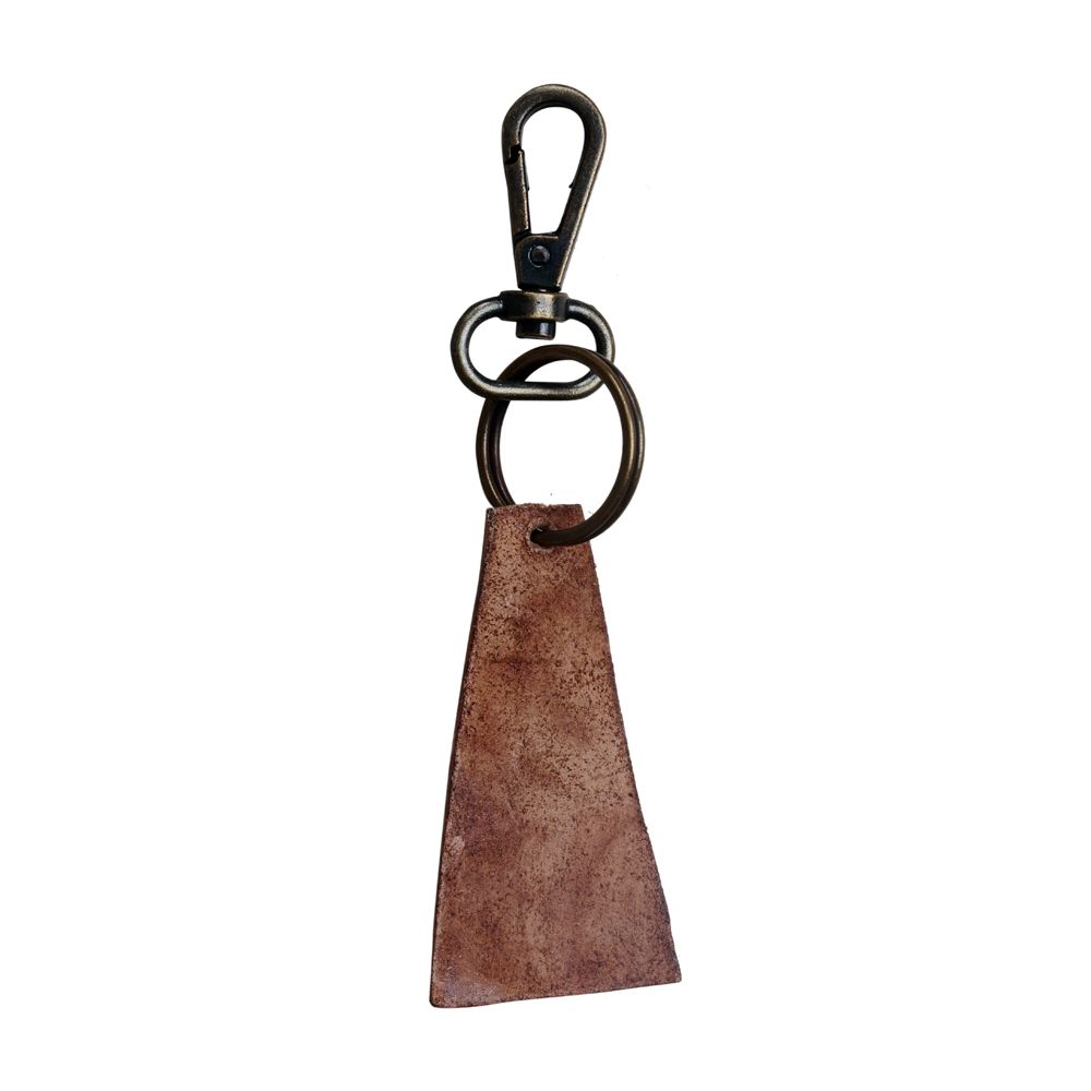 Sunflower Tooled Leather Keychain
