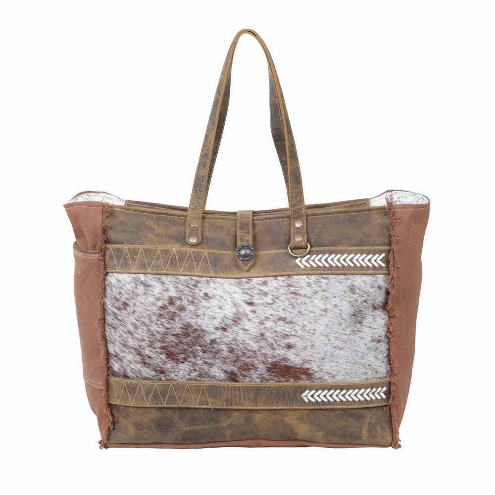 Follow The Herd Leather/Hair-On-Hide Weekender Bag