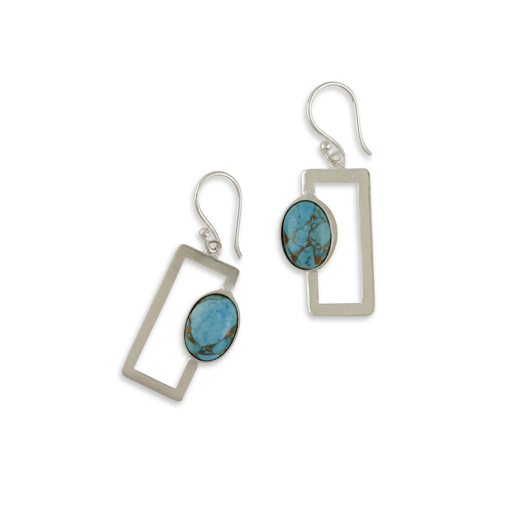 Behold The Beauty Silver/Blue Earrings