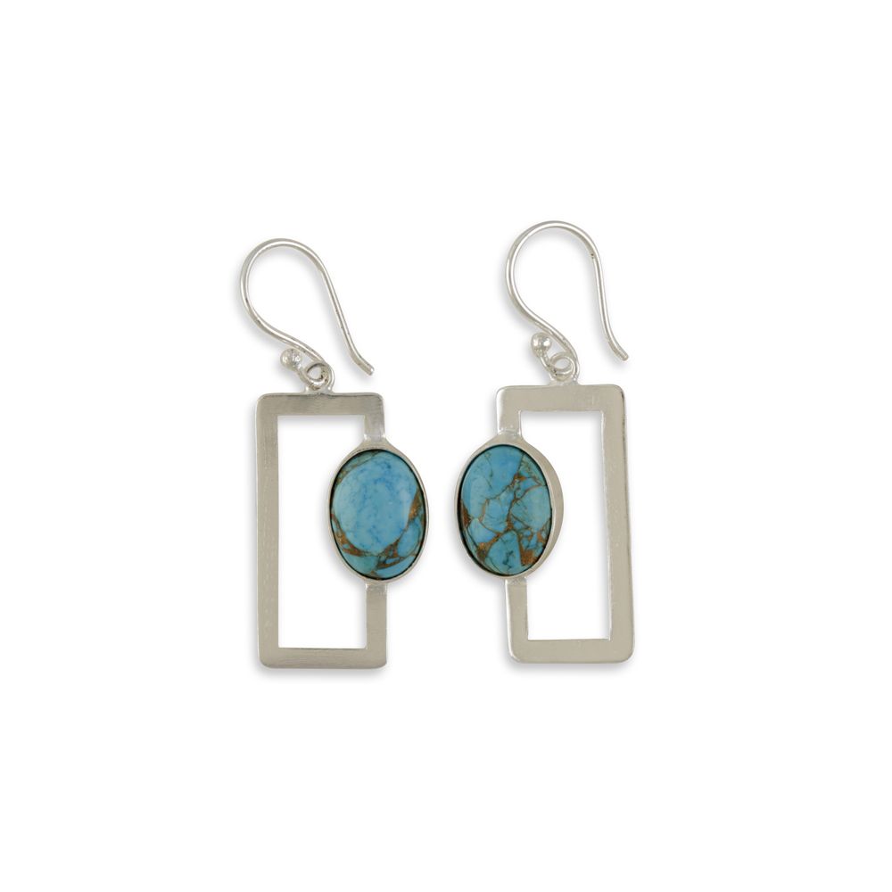 Behold The Beauty Silver/Blue Earrings