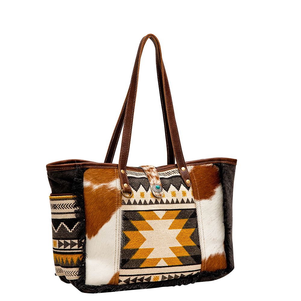 Sunny Side of Life Hair-On-Hide Aztec Bag