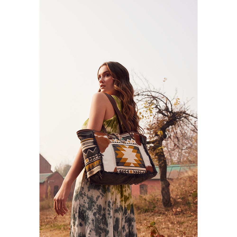 Sunny Side of Life Hair-On-Hide Aztec Bag