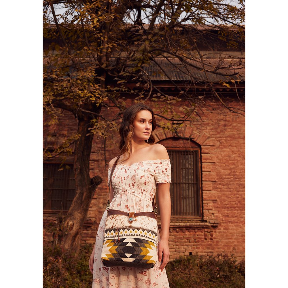 Sunny Side of Life Hair-On-Hide Aztec Crossbody Purse