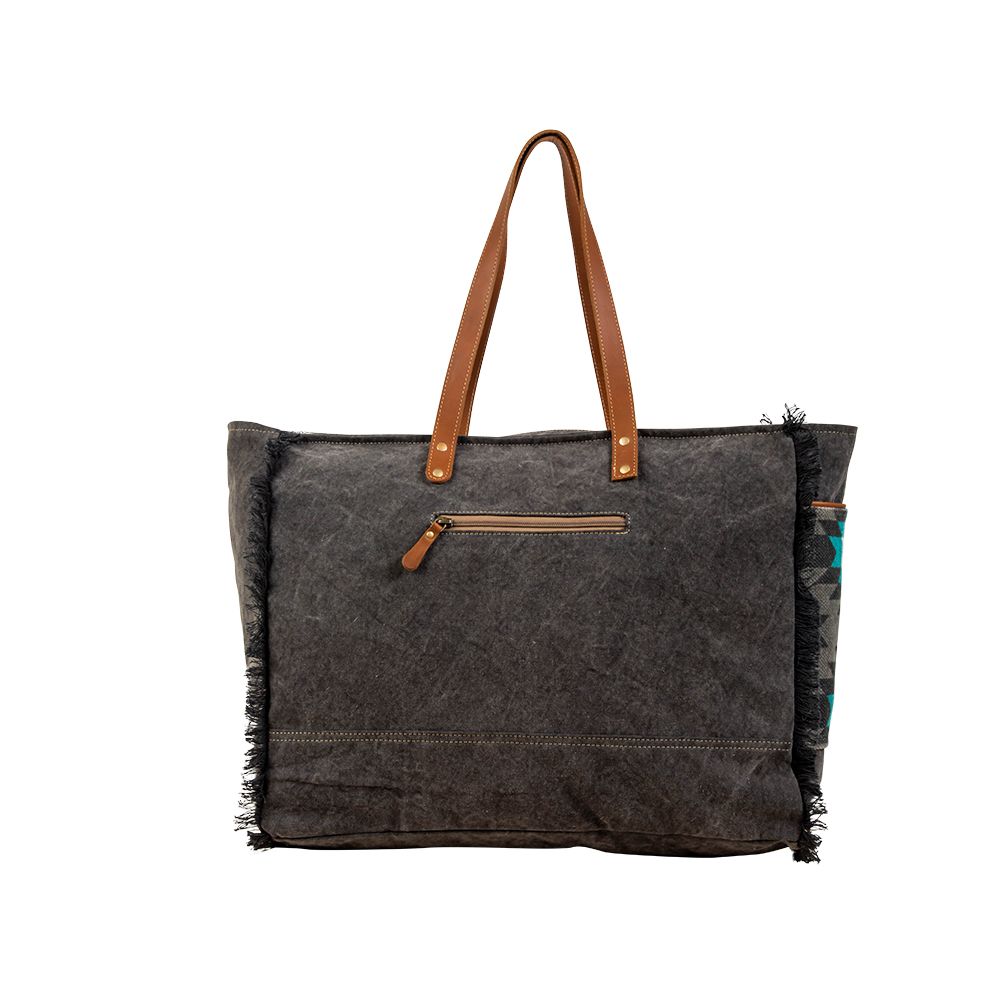Never Broken Gray/Turquoise Aztec Weekender Bag