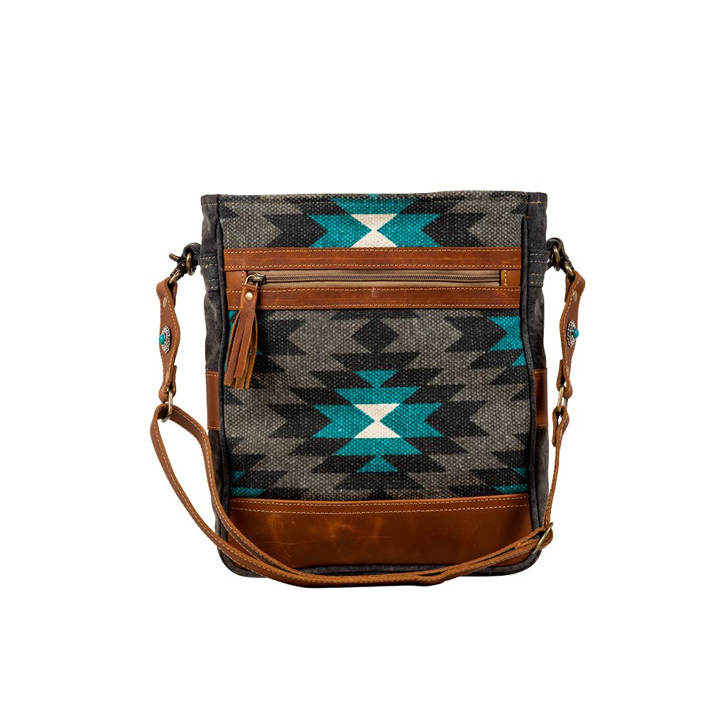 Never Broken Gray/Turquoise Aztec Purse