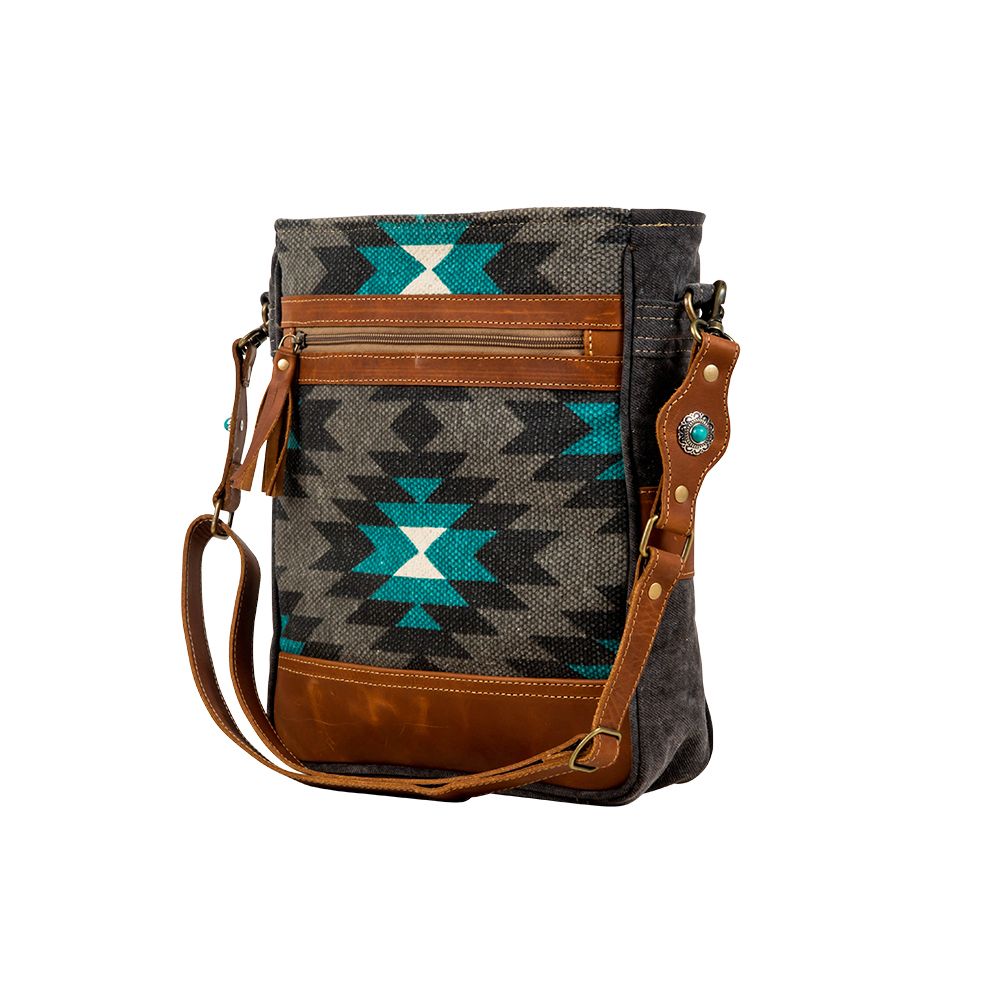 Never Broken Gray/Turquoise Aztec Purse