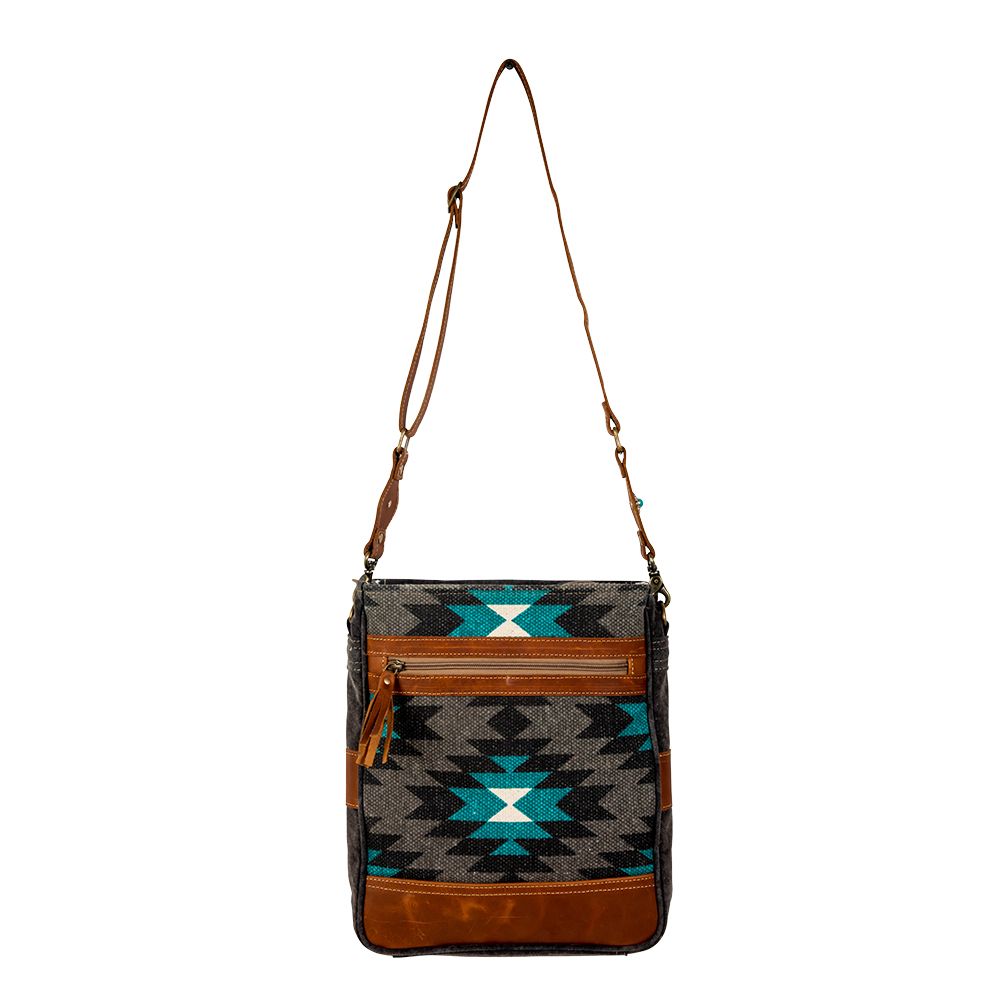 Never Broken Gray/Turquoise Aztec Purse