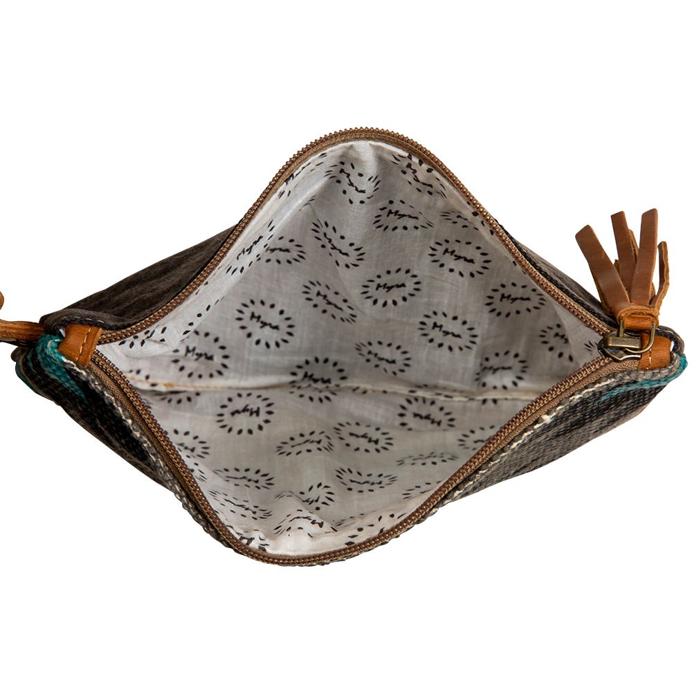 Never Broken Gray/Turquoise Aztec Wristlet Pouch