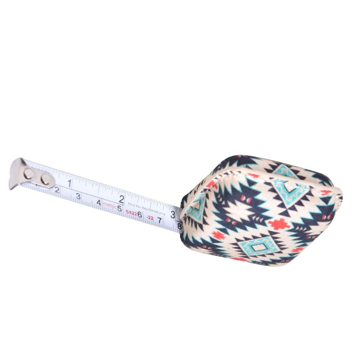 Cloudy Skies Navy/Coral Aztec Measuring Tape