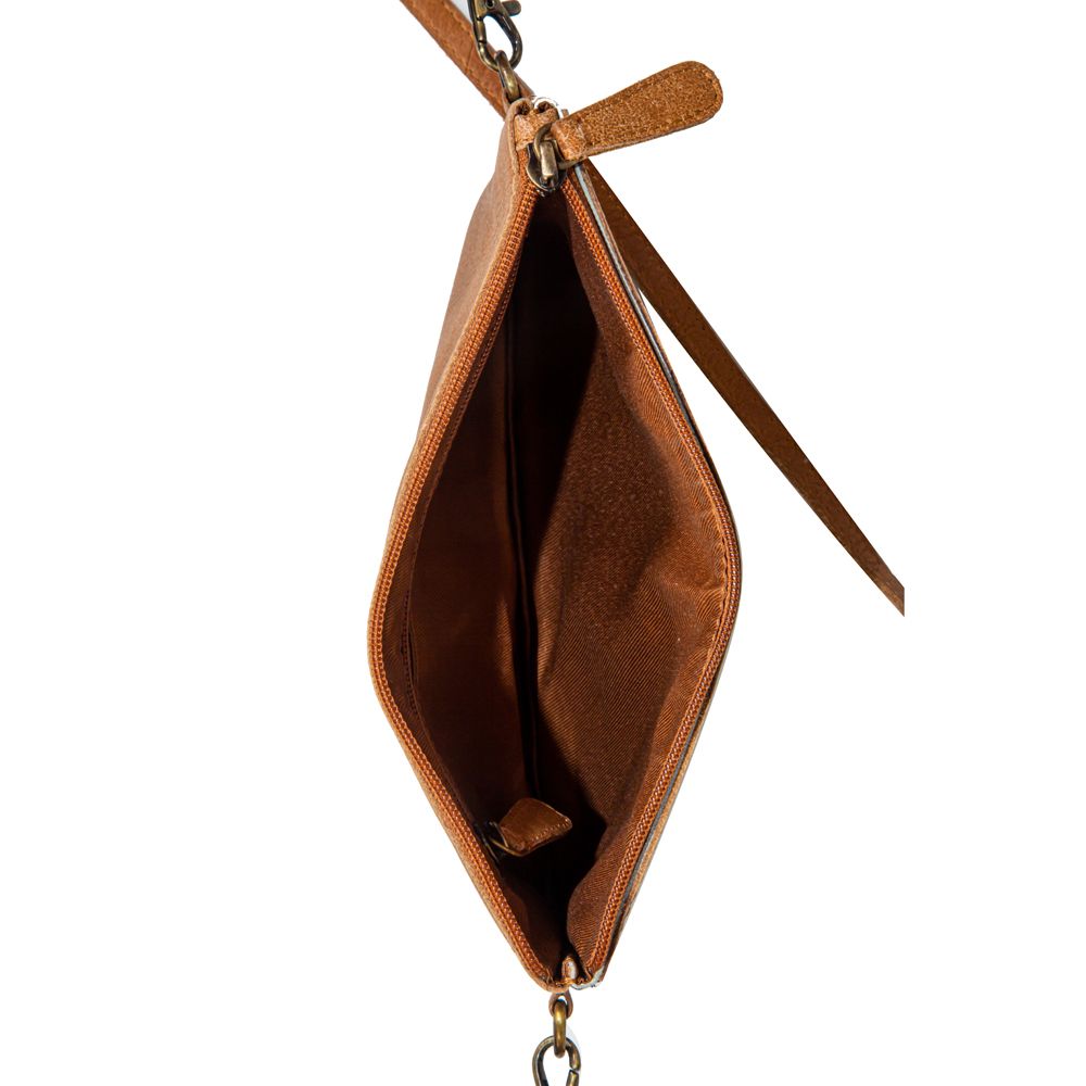 Salt and Pepper Hand-Tooled Leather/Hair-On-Hide Purse