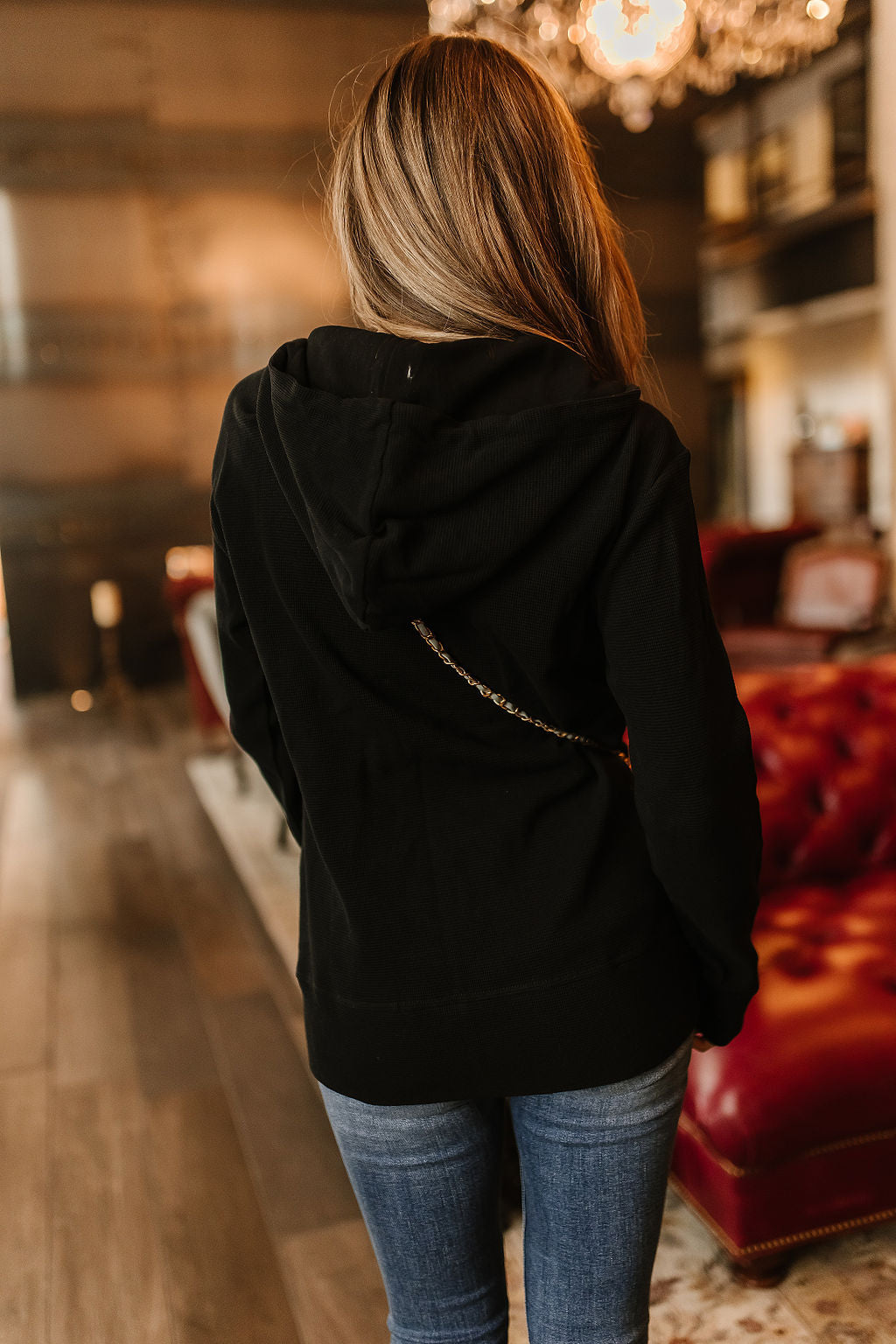 Black Jack Waffle Knit Fullzip Ampersand Ave Sweatshirt
