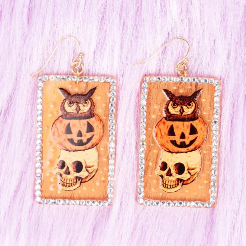 Owl Scare You Halloween Earrings