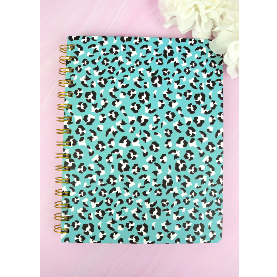 Wirebound Hardcover Notebook/Journal - Leopard Luncheon