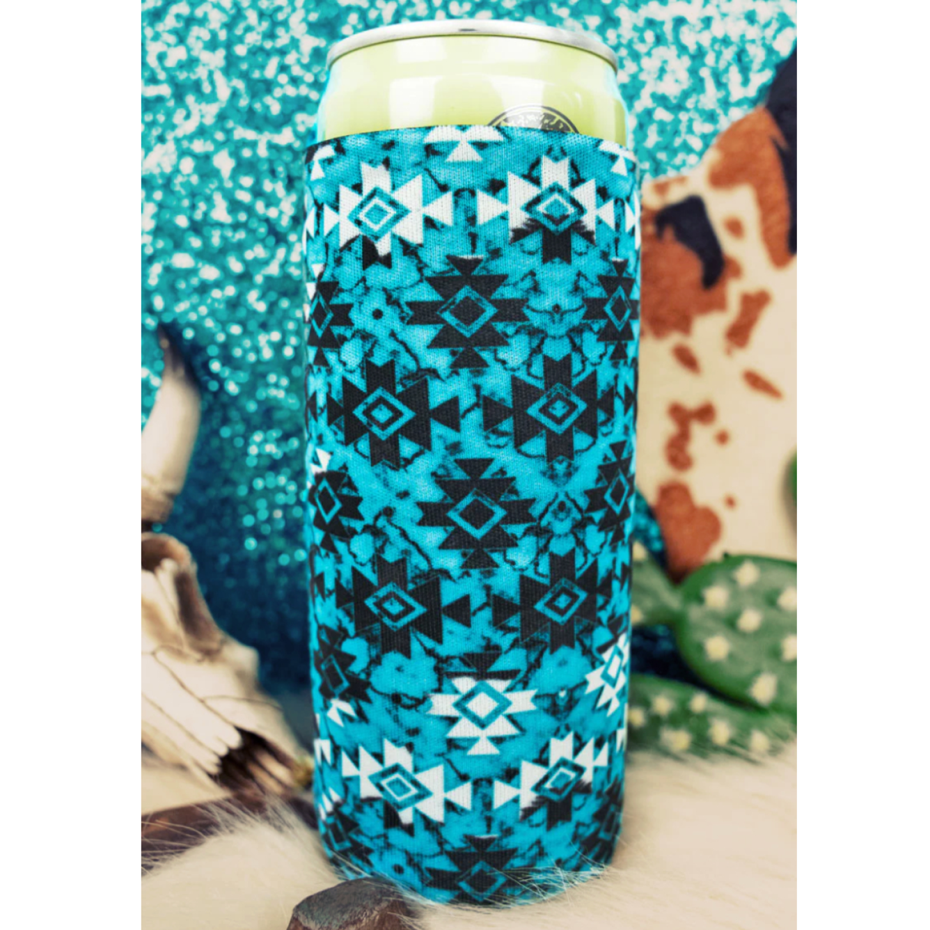 My Favorite Turquoise Aztec Koozie (slim)