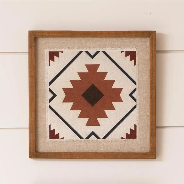 Terracotta Linen Wood Framed Print