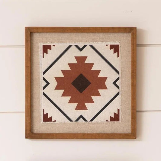 Terracotta Linen Wood Framed Print