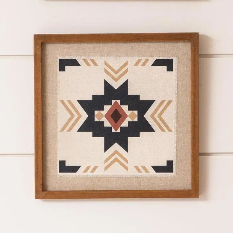 Terracotta Linen Wood Framed Print