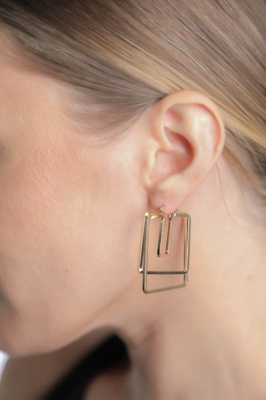 Minimal Worries Gold Square Earrings [will ship separately]