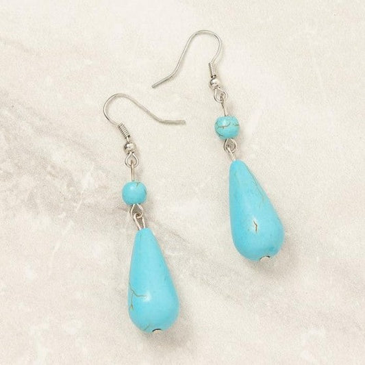 No Time For Tear Drops Turquoise Earrings [will ship separately]