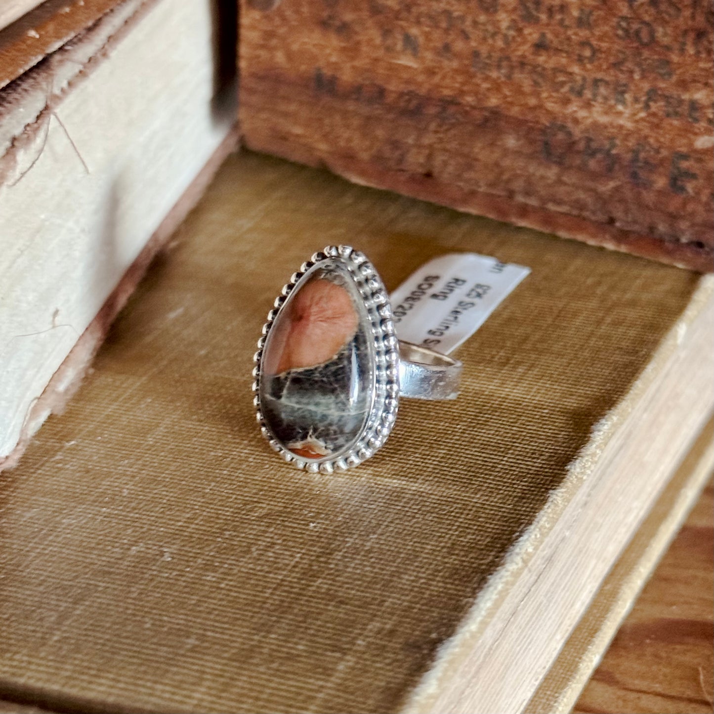 Peanut Obsidian Sterling Silver Ring - Size 5