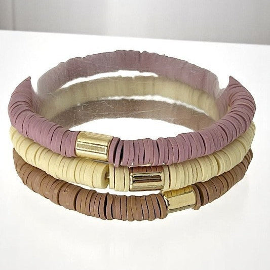 Sense of Calm 3-Piece Stretch Bracelet Set - Pastel Pink