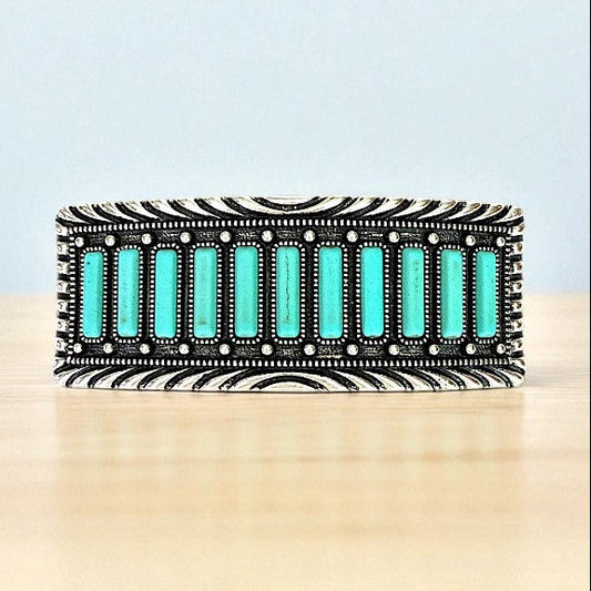 Amusing My Mind Turquoise/Silvertone Hair Barrette