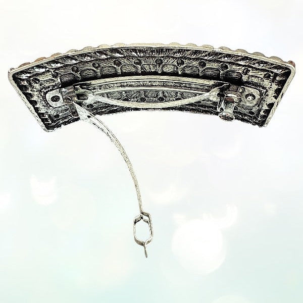 Amusing My Mind Turquoise/Silvertone Hair Barrette