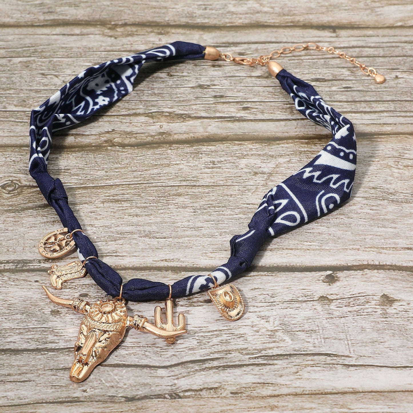 Midnight Bull Run Bandana Necklace