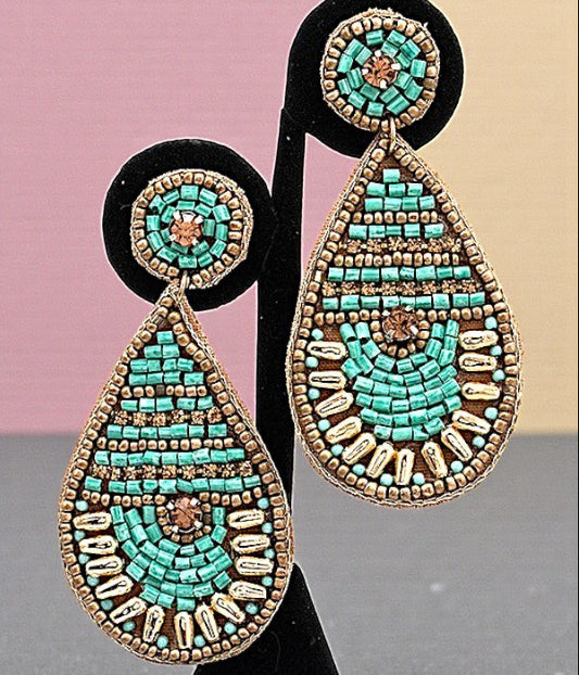 Daydreamin' Beaded Ornate Teardrop Earrings