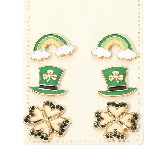 Charm A Leprechaun Stud Earrings Set